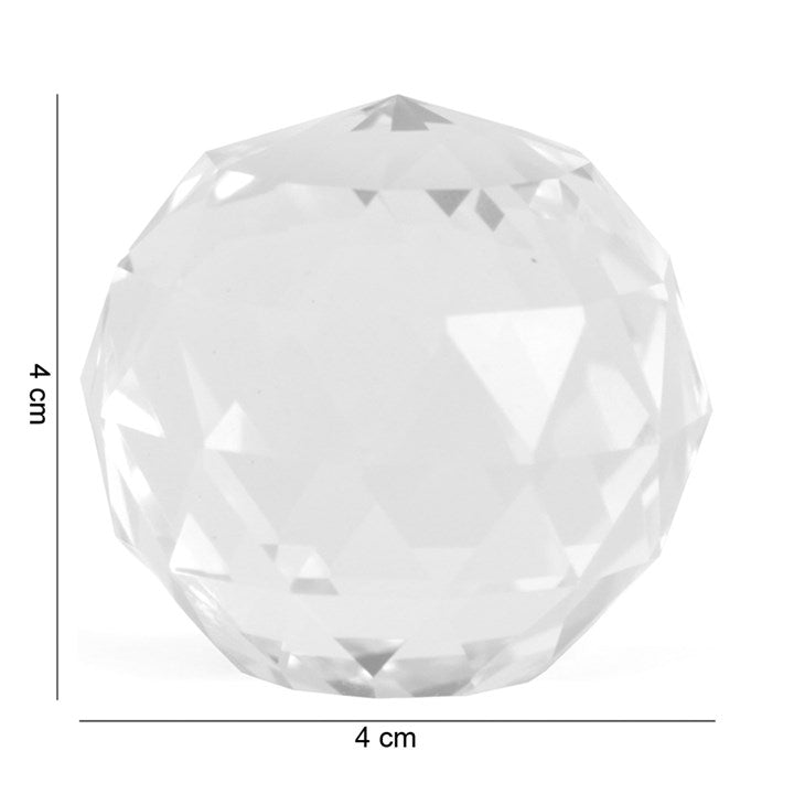 4cm Clear Crystal Faceted Ball