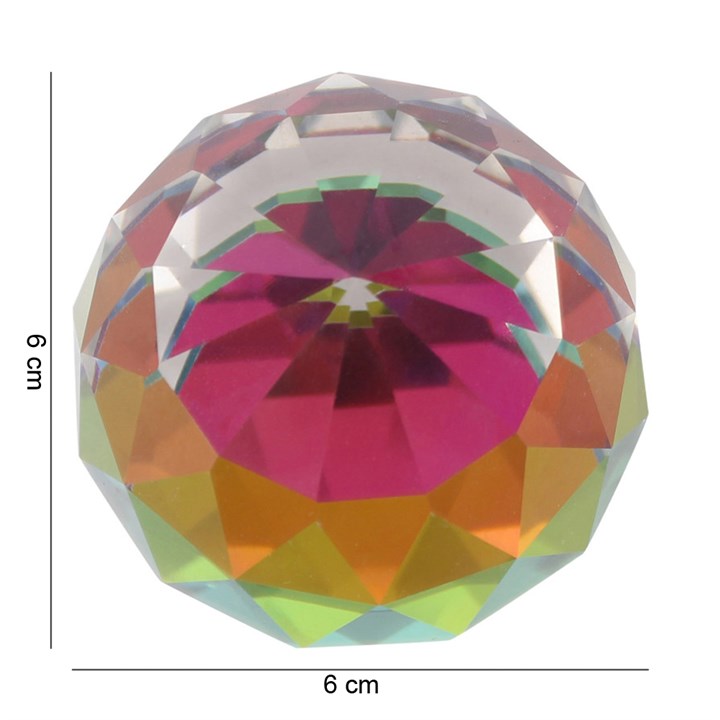 6cm Rainbow Faceted Ball