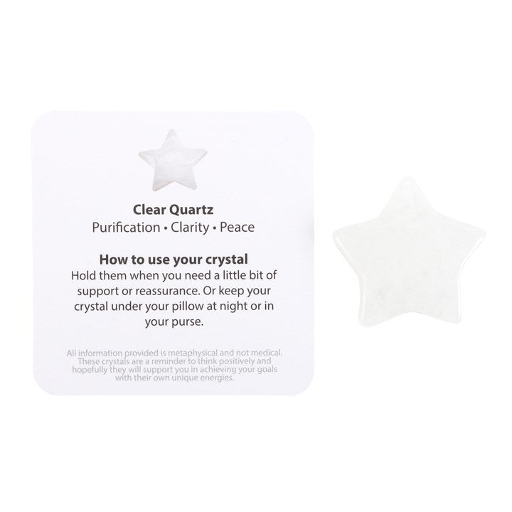 YOU'RE A STAR LUCKY CLEAR QUARTZ CRYSTAL STAR IN A BAG