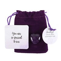 YOU ARE SPECIAL TO ME AMETHYST CRYSTAL HEART IN A BAG