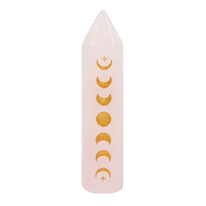 5CM ROSE QUARTZ MOON PHASE CRYSTAL POINT