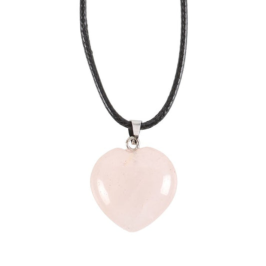 ROSE QUARTZ HEALING CRYSTAL HEART NECKLACE