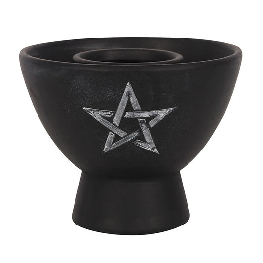 BLACK PENTAGRAM TERRACOTTA SMUDGE BOWL