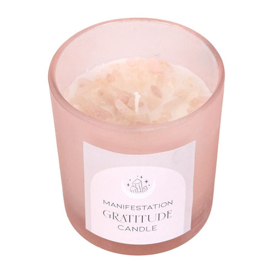 Wild Rose Crystal Chip Gratitude Candle